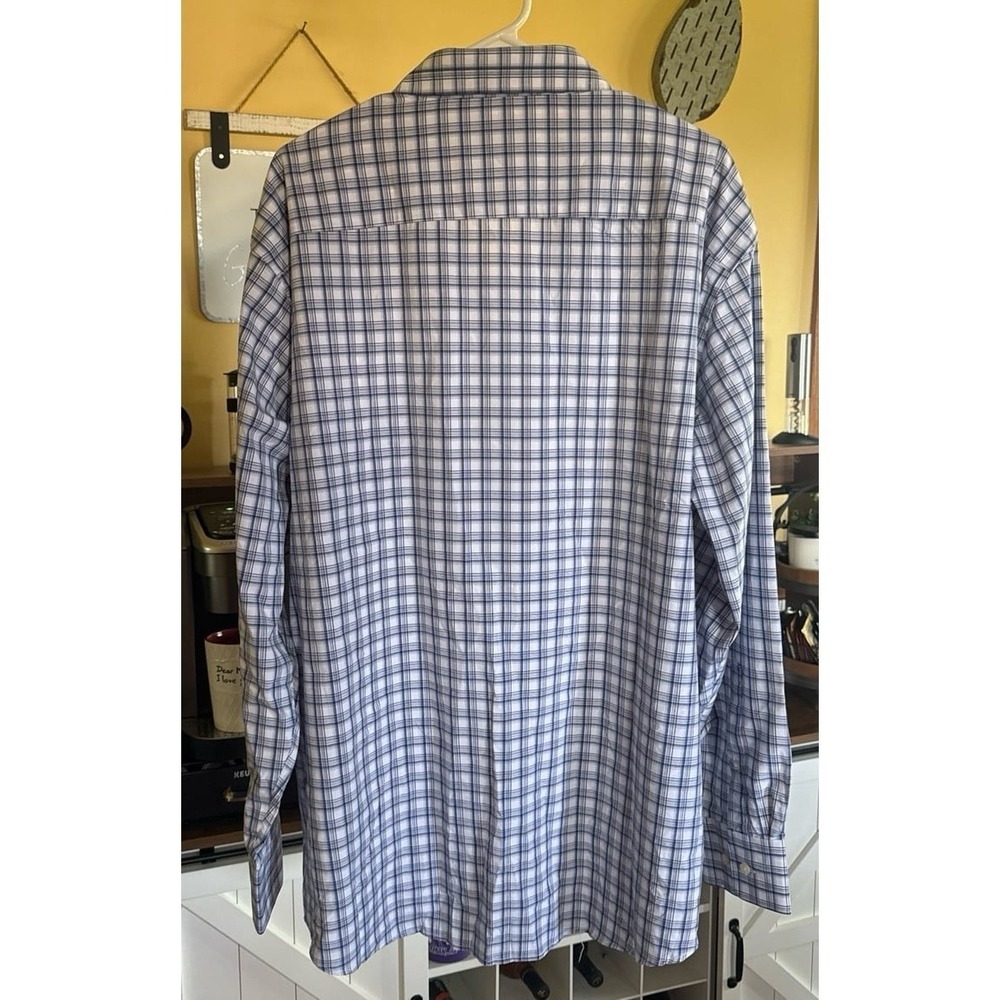 Peter Millar Summer Comfort Mens XXL Blue Plaid Button Down Golf Shirt